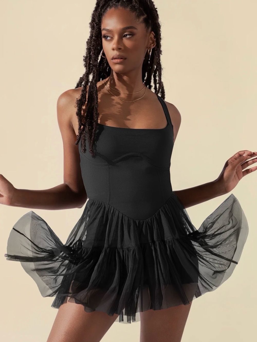 POPFLEX Corset Pirouette Dress - Black